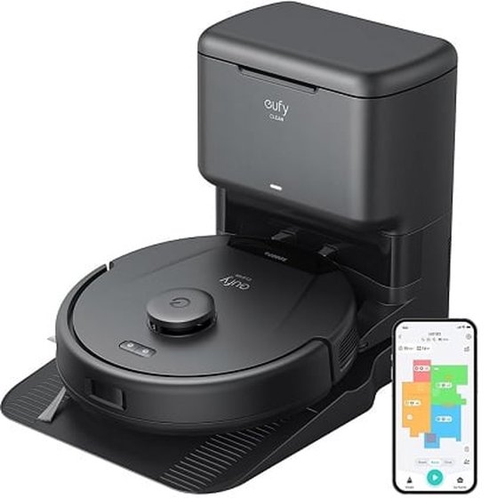 eufy Clean L60 Hybrid SES Robotstofzuiger met dweilfunctie - Robot Vacuum - 5.000Pa Zuigkracht - Met automatisch leegstation - Bestuurbaar via smartphone