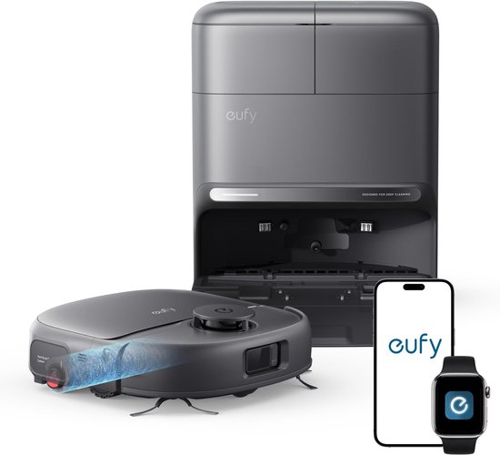 eufy Nieuw 2026 Robotstofzuiger met Dweil C28 Omni - HydroJet-zelfreinigende Dweilrol - Upgrade van X10 Pro - 15.000Pa Zuigkracht - Alles-in-1 Station - Automatisch Dweilen en Drogen - AI-obstakeldetectie