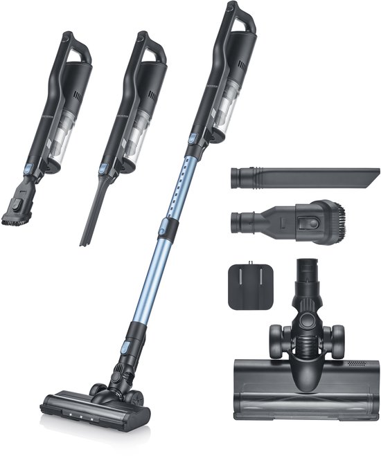 HV 7151 S'Power Slim snoerloze stofzuiger - Lichtgewicht met 1.5 kg - Krachtige accu tot 45 minuten in Eco-modus - In hoogte verstelbaar - met HEPA-filter en div. accesoires
