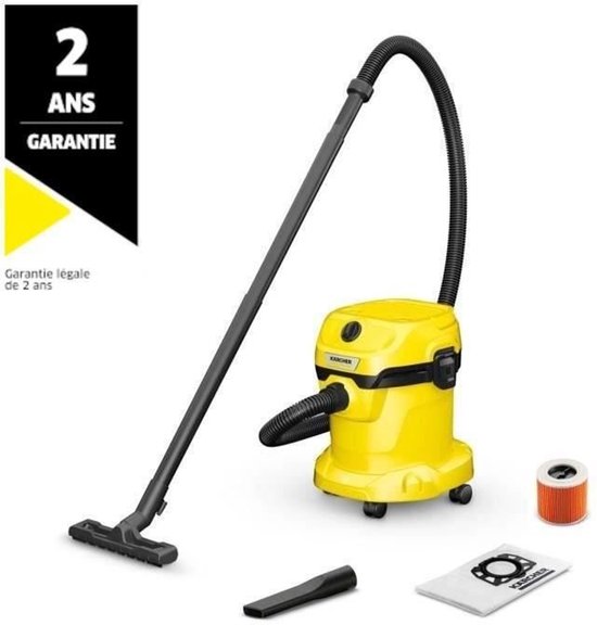 Kärcher WD 2 Plus V-12/4/18 Nat-en Droogzuiger - 1000 W - 12 liter - Schuimfilter - Stofzuiger geschikt voor auto - garage