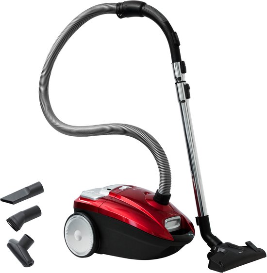 Inventum ST306RZA - Stofzuiger met zak - 3 liter - HEPA 13 - Snoerlengte 7 meter - Rood