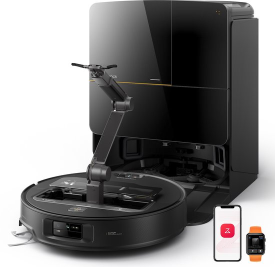 Roborock Saros Z70 – Robotstofzuiger en dweilrobot – Met OmniGrip-arm – 22.000 Pa – Aangedreven door AI – 7,98 cm ultradun – FlexiArm Riser – Tech AdaptiLift-chassis – Vermijdt obstakels – Multifunctioneel dock 4.0