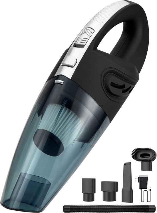 Turbo-7 Kruimelzuiger Snoerloos - Handstofzuiger - Zwart / Grijs - Incl. opzetstukken