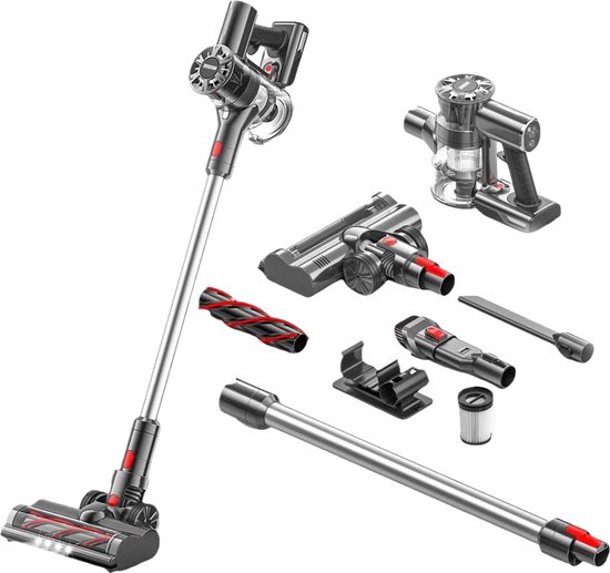 Zedar S600 Steelstofzuiger draadloos met 4 verschillende opzetstukken - Draadloze stofzuiger - zonder zak op accu- Vacuum cleaner - accu stofzuiger